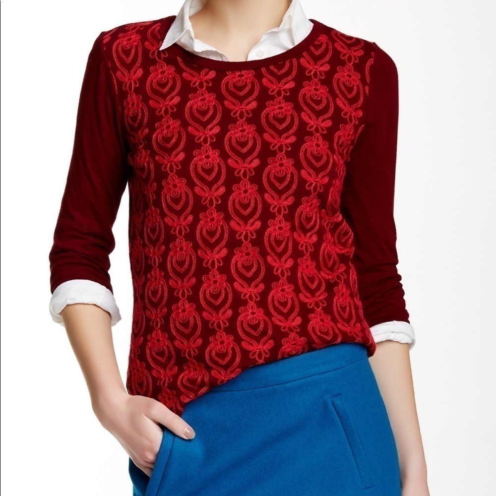J. Crew Factory Embroidered Front Tee Size Small